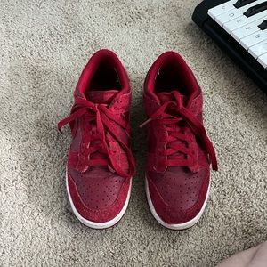 Red Suede Nike Dunks